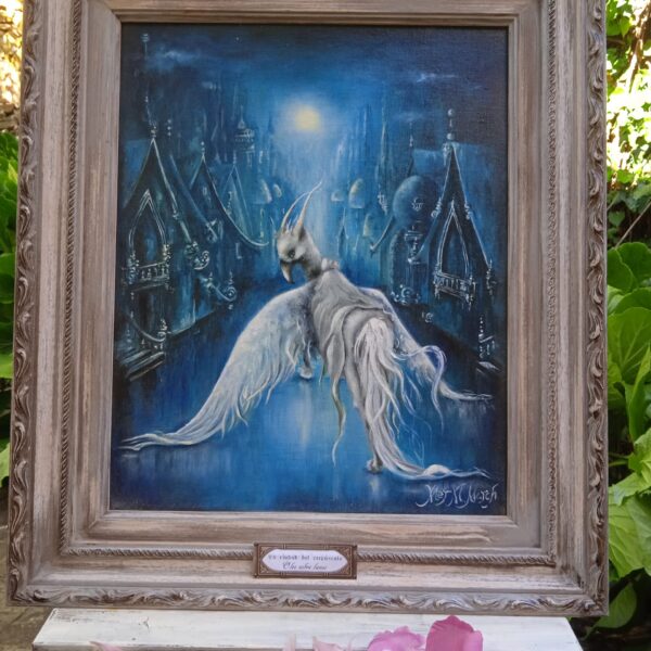 La ciudad del crepúsculo. Obra de arte original de fantasía Muntzell art